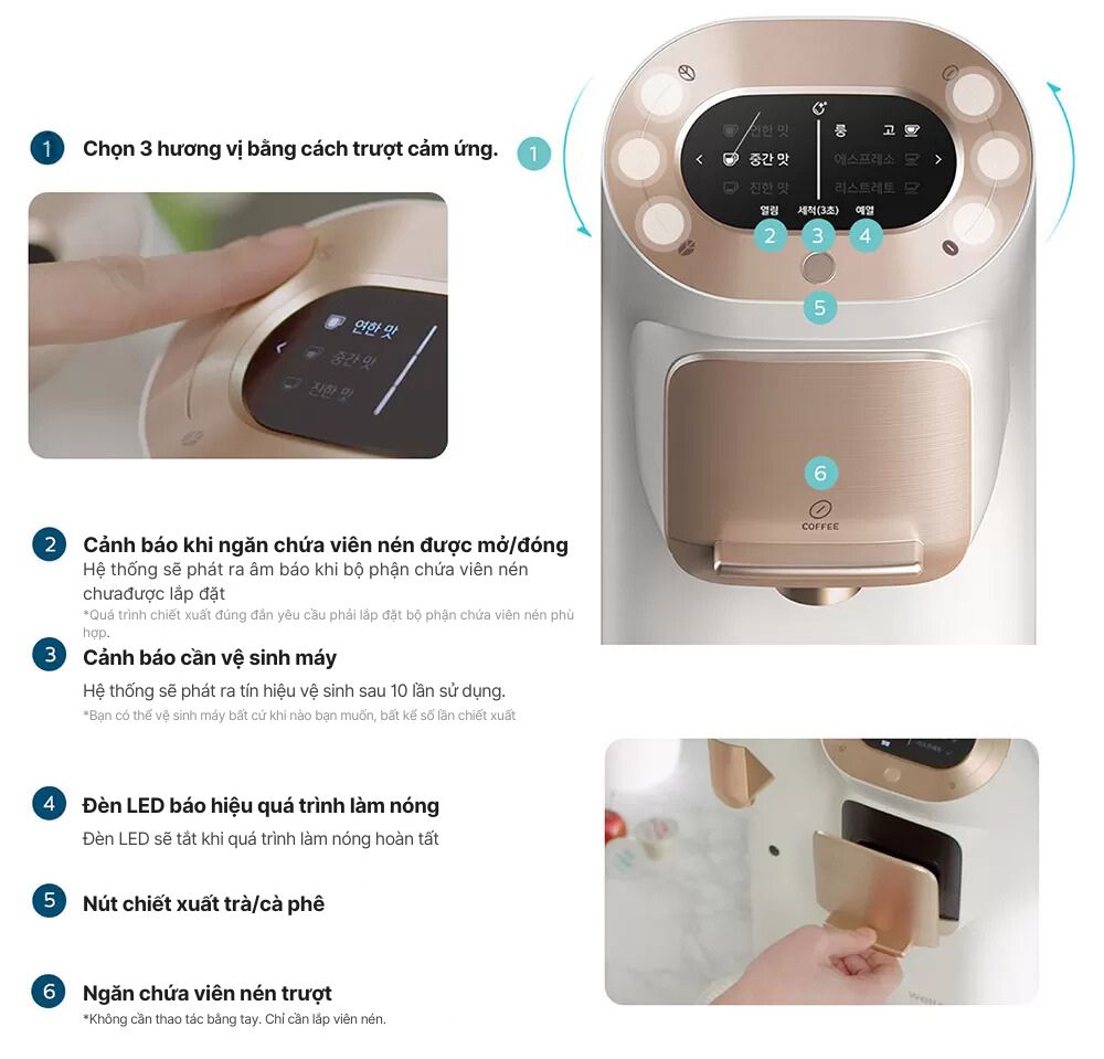 Select 3 tastes with the touch slide