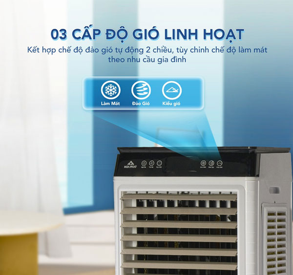 Máy làm mát không khí Hòa Phát HPCF1-051 có 3 tốc độ gió