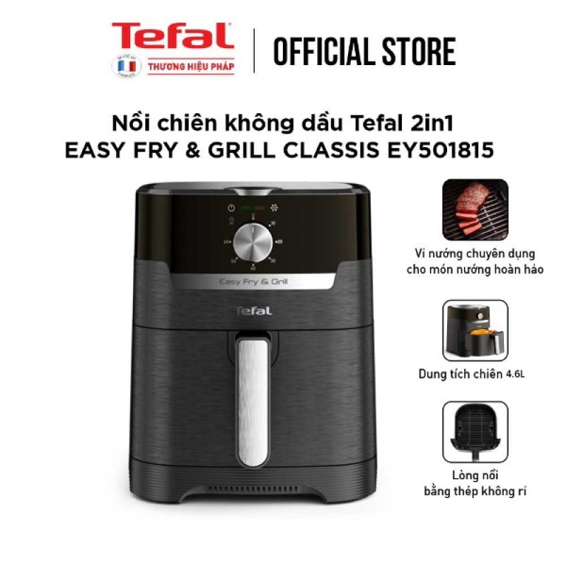 Nồi chiên không dầu Tefal 2in1 Easy Fry & Grill Classis EY501815 Nồi chiên không dầu Tefal 2in1 Easy Fry & Grill Classis EY501815