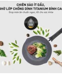 Chảo chiên sâu lòng vân đá Tefal Natura B2266595 26cm
