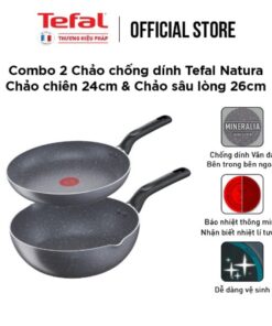 Bộ 2 Chảo chiên, Chảo sâu lồng Tefal Natura 24 FP-26 DFP