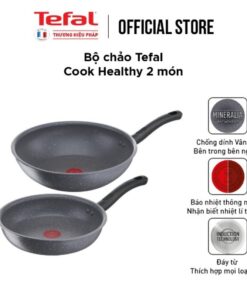 Bộ nồi chảo Tefal Cook Healthy 2pcs (Chảo 24/Chảo xào 28)