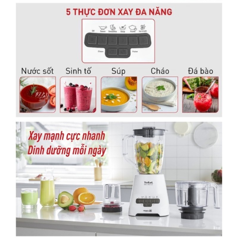 Máy xay sinh tố, xay thịt, xay thực phẩm Tefal BL47YB66, 800W, 2L Máy xay sinh tố, xay thịt, xay thực phẩm Tefal BL47YB66, 800W, 2L